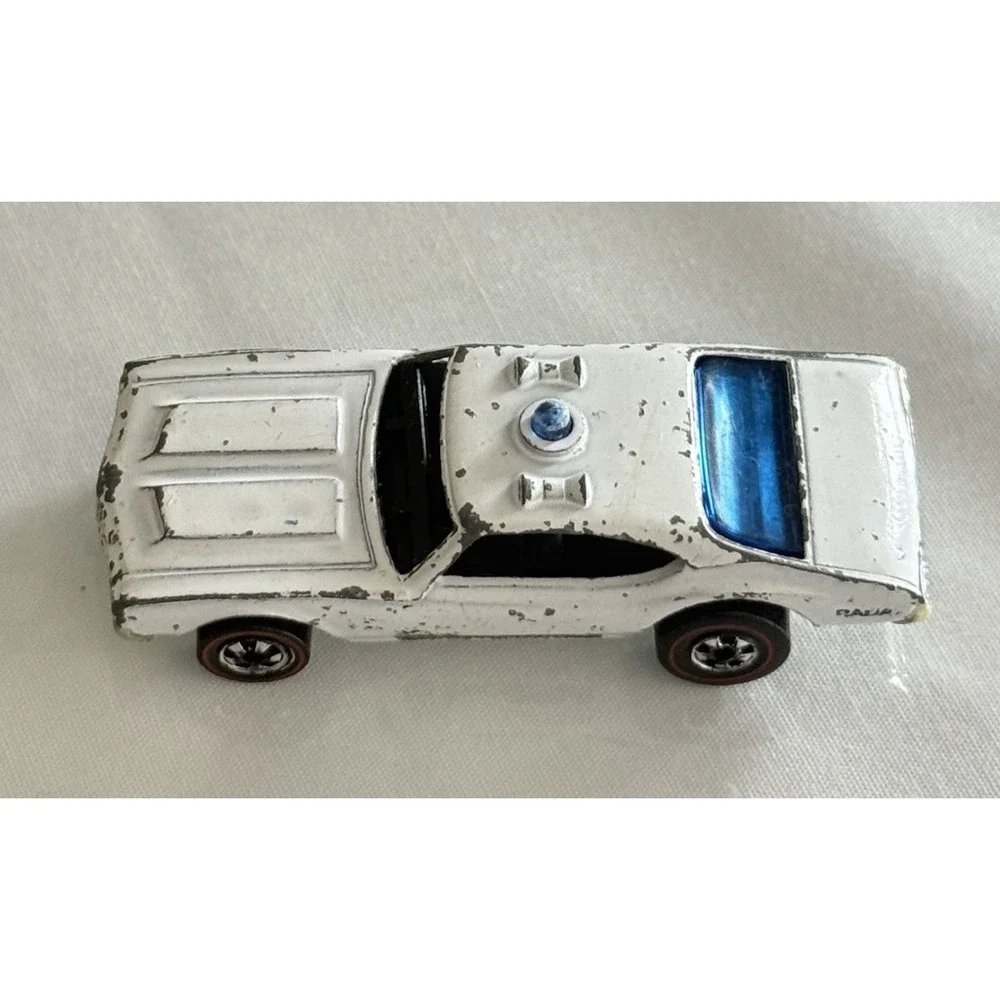 Hot Wheels Redline Olds 442 Police Cruiser Car 1969 White Made In Hong Kong